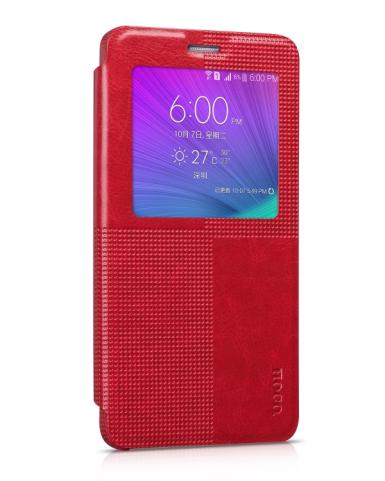 HOCO CRYSTAL FASHION SERIES LEATHER CASE FOR GALAXY NOTE4 RED CASE