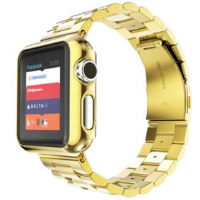 HOCO 메탈 골드 일체형 세트 DEFENDER SERIES PLATING BACK COVER FOR APPLE WATCH GOLDEN